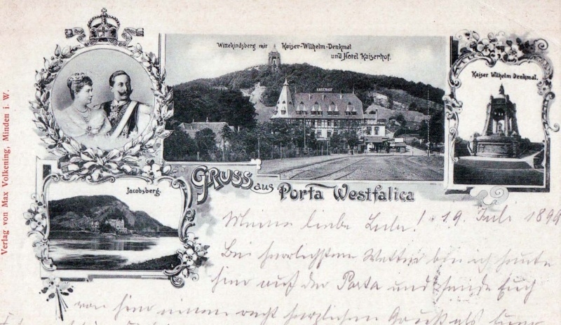 Wittekindsberg mit Kaiser-Wilhelm-Denkmal und Hotel Kaiserhof